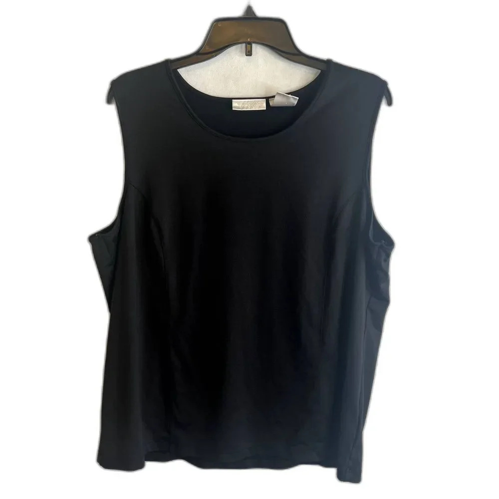 Worthington Woman Black Tank Top Stretch Plus Size 1X‎